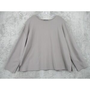 Eileen Fisher Blouse Large Ponte Tencel Relaxed Stretch Lagenlook Boxy Capsule